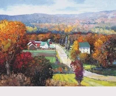 Kent Wallis - Fall Lane Art Print NO LONGER IN PRINT - LAST ONES!!