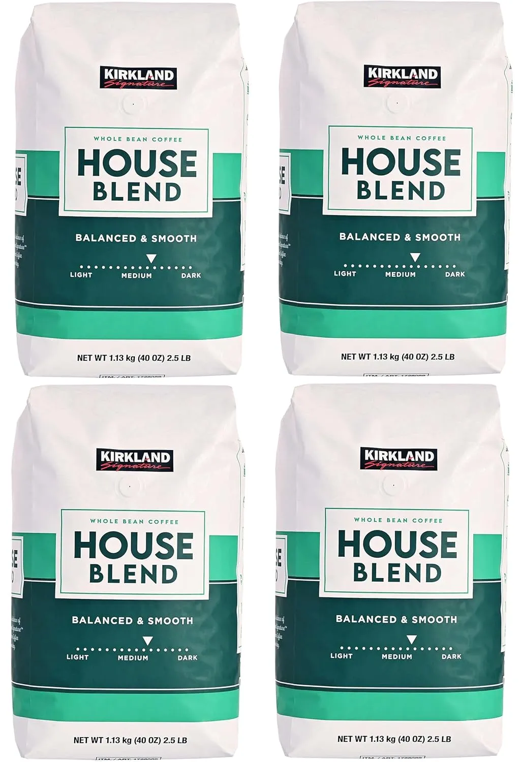 Kirkland Signature Starbucks Bean Coffee Medium Roast House Blend (4 Bags)