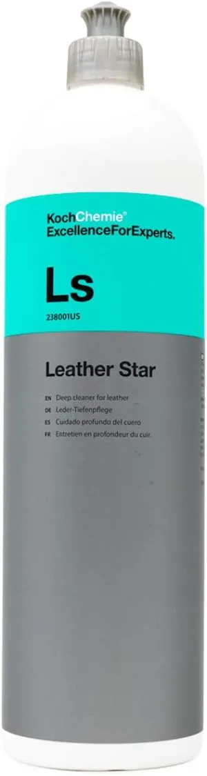 Koch-Chemie - Leather Star - Deep Cleaner for Leather; Revitalizes, Preserves, and Protects; Pleasant Fragrance, Color Intensifying Appearance, Supple Soft Feel; Non-Slippery Formula (1 Liter)