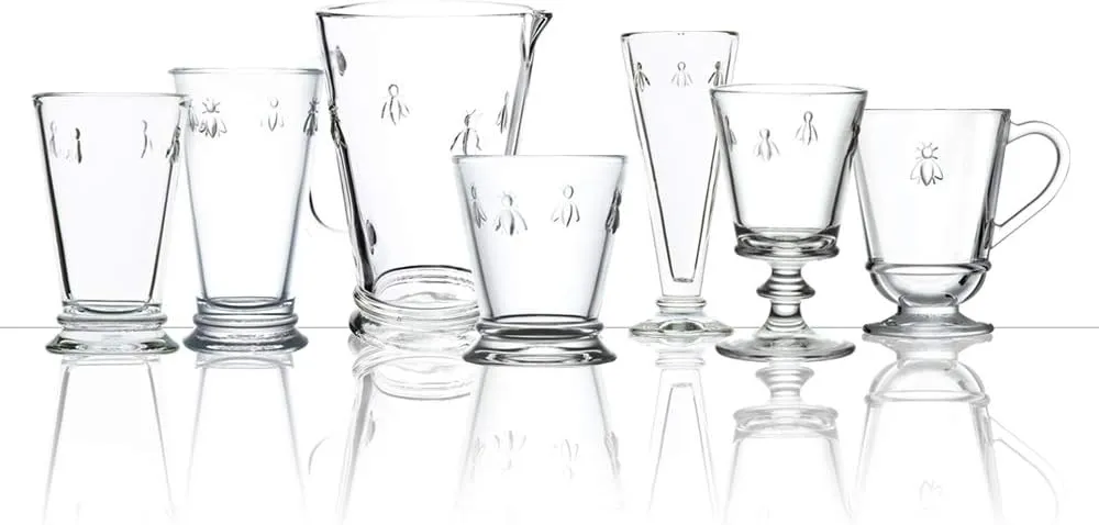 La Rochere Napoleon Bee Champagne Flutes – Bee Embossed Drinking Glasses Set for Champagne, Wine, & More – Elegant & Sturdy Champagne Glasses – Dishwasher Safe Wine Glasses Set of 6 (5,1 oz.)