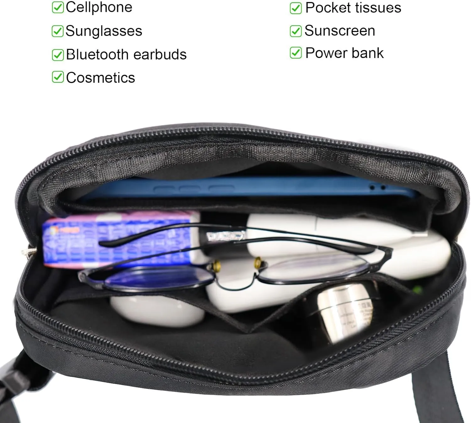 Lamyba Mothers Day Gifts for Gigi, Waterproof Adjustable Fanny Pack for Women, GIGI Gifts for Grandma Crossbody Waist Bag, Black