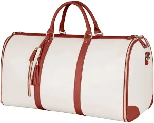 Large Capacity Travel Bag PU Leather Waterproof Portable Folding Ladies Clothing Duffle Bag with Handle and Divider Multifunctional Bag Outdoor Storage Bag
