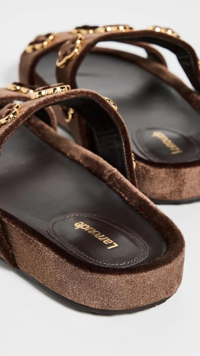 Larroudé Women's Milan Piccolo Velvet Slides