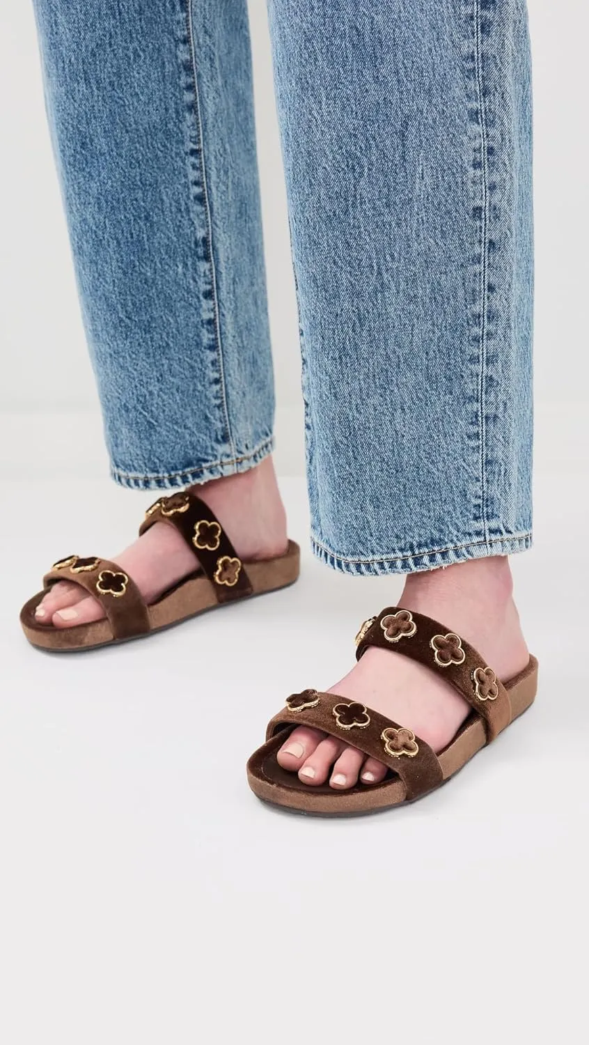 Larroudé Women's Milan Piccolo Velvet Slides