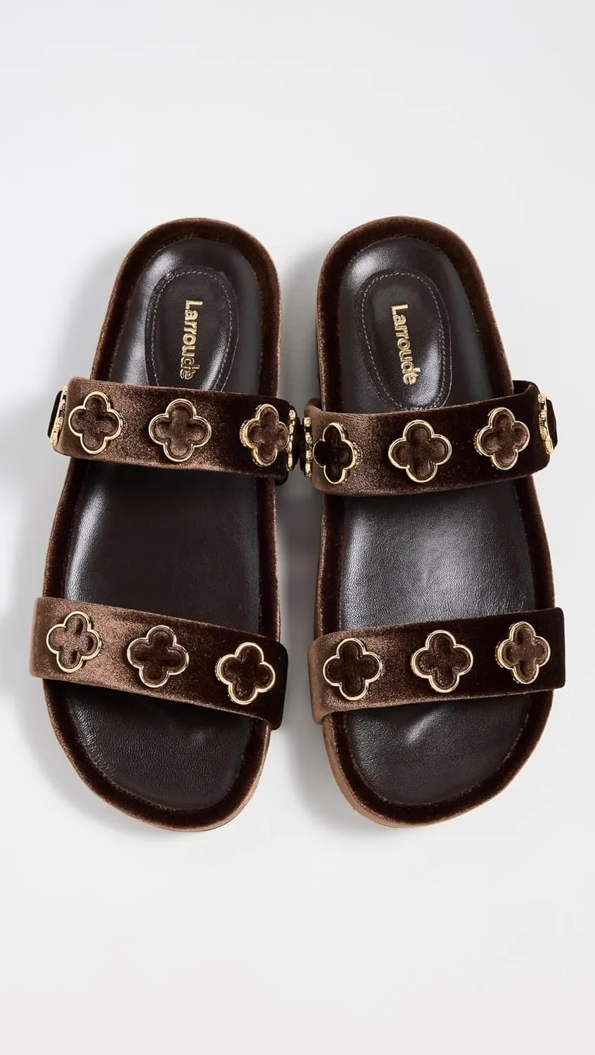 Larroudé Women's Milan Piccolo Velvet Slides