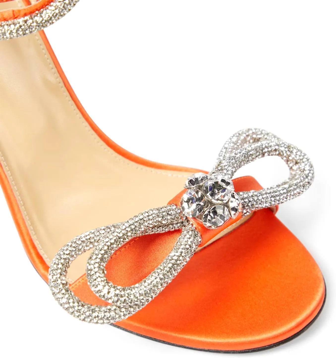 LauraVicci Women's Heeled Sandals Round Open Toe Crystal Embellished Bow Ankle Straps Rhinestone Buckle Stiletto Slip On Evening Dress Party Wedding Shoes