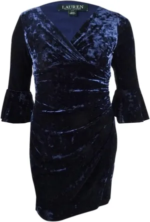 Lauren by Ralph Lauren Women's Bell-Sleeve Velvet Dress