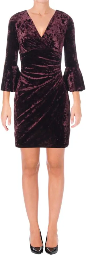 Lauren by Ralph Lauren Women's Bell-Sleeve Velvet Dress