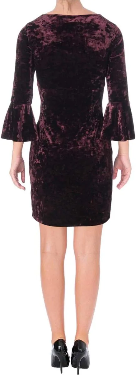 Lauren by Ralph Lauren Women's Bell-Sleeve Velvet Dress