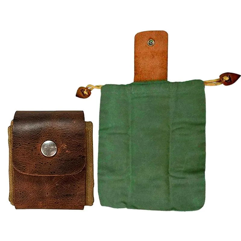 Leather and canvas bushcraft bag