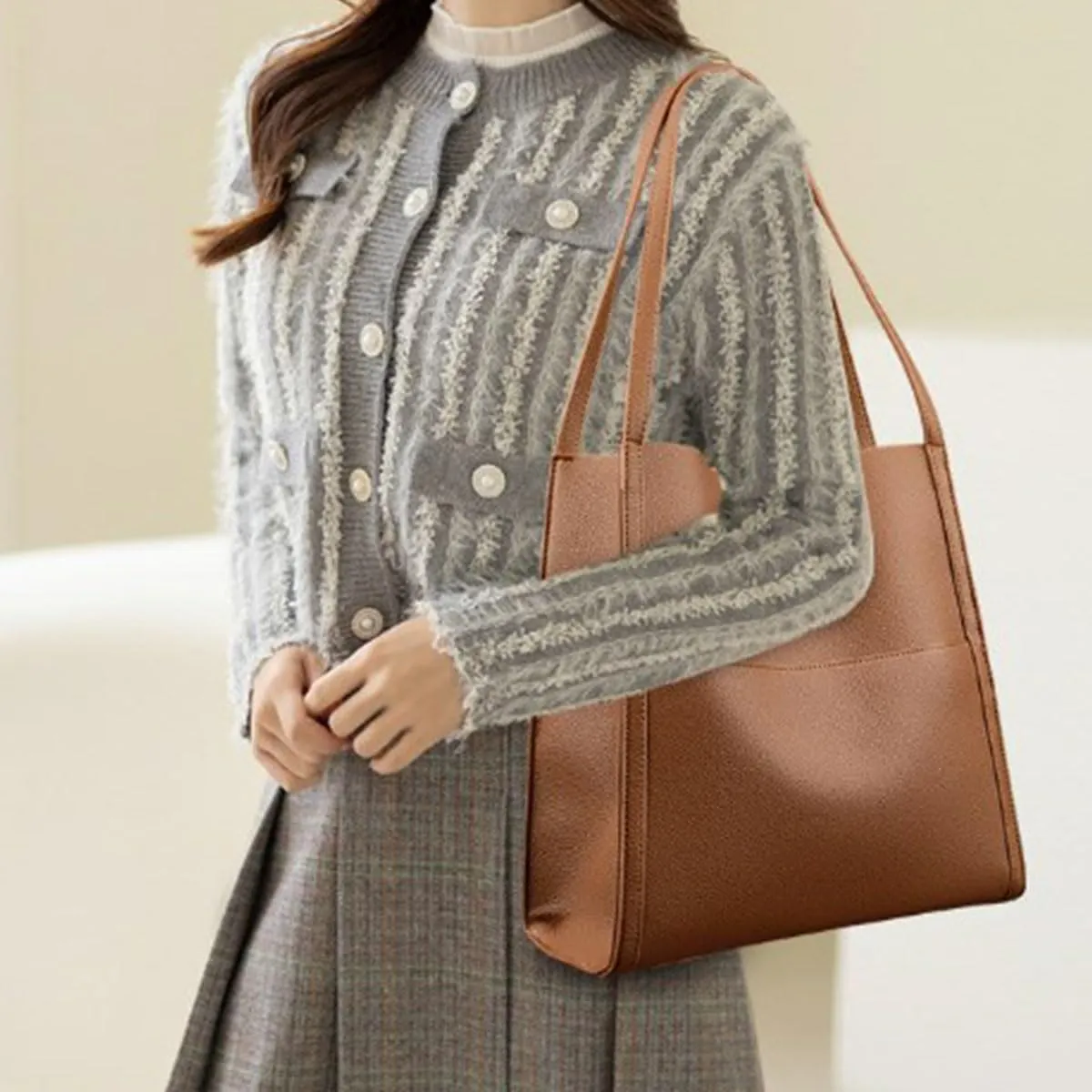 Leather Tote Bucket Bags Hobo Shoulder Bags Purse and Handbags for Women Trendy