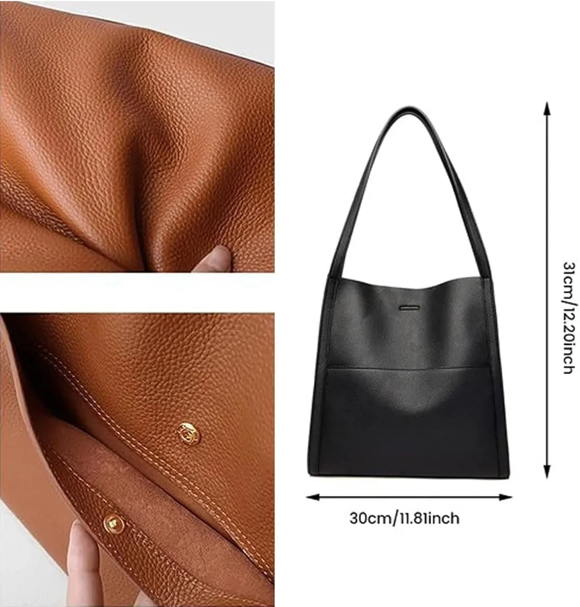 Leather Tote Bucket Bags Hobo Shoulder Bags Purse and Handbags for Women Trendy