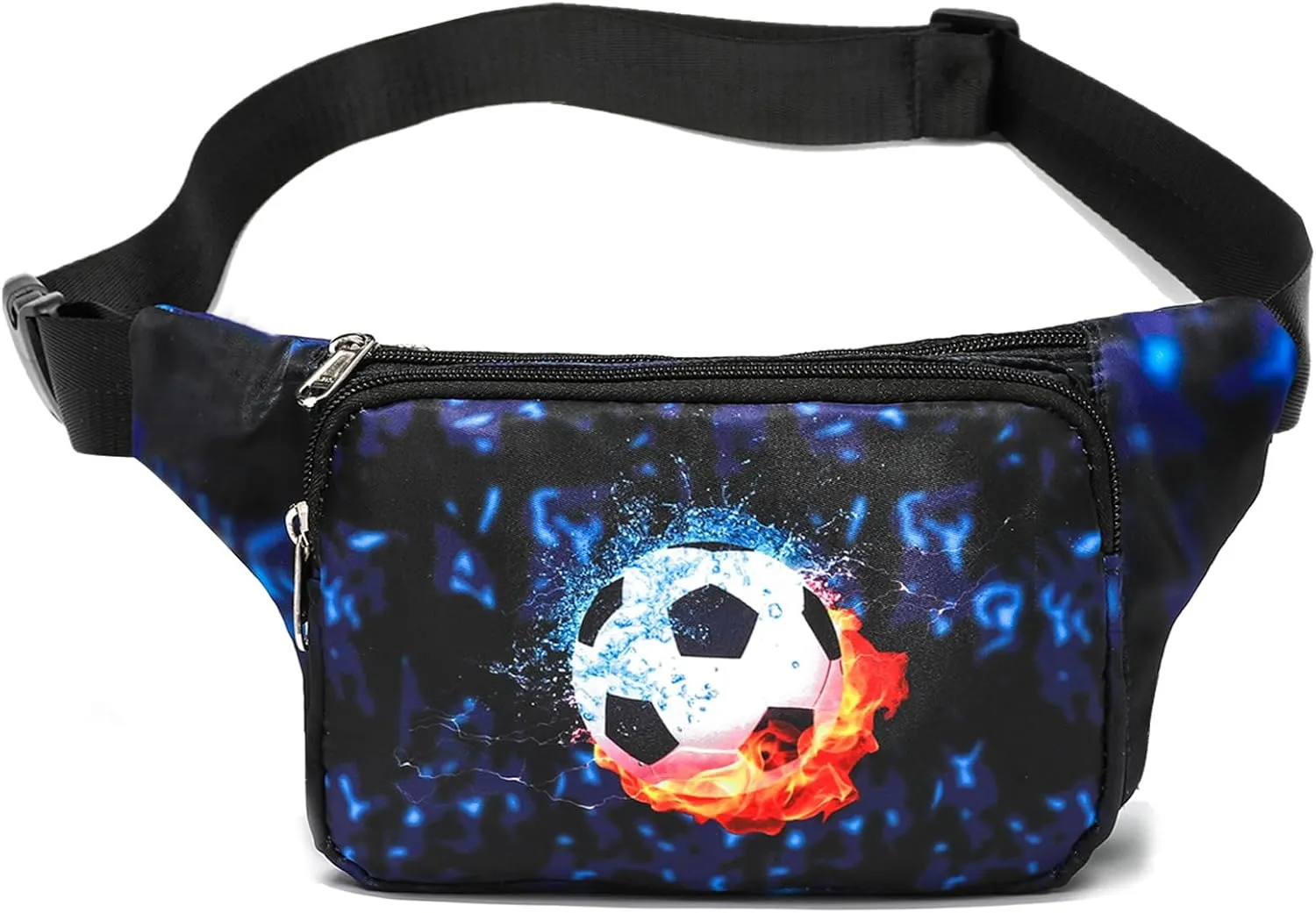 LEDAOU Kids Fanny Pack Belt Bag Boys Crossbody Bag Hip Pack Boys Bum Bag Lightweight Chest Bag Small Travel Essential for Casual Running Traveling Hiking Gifts (Blue Soccer)