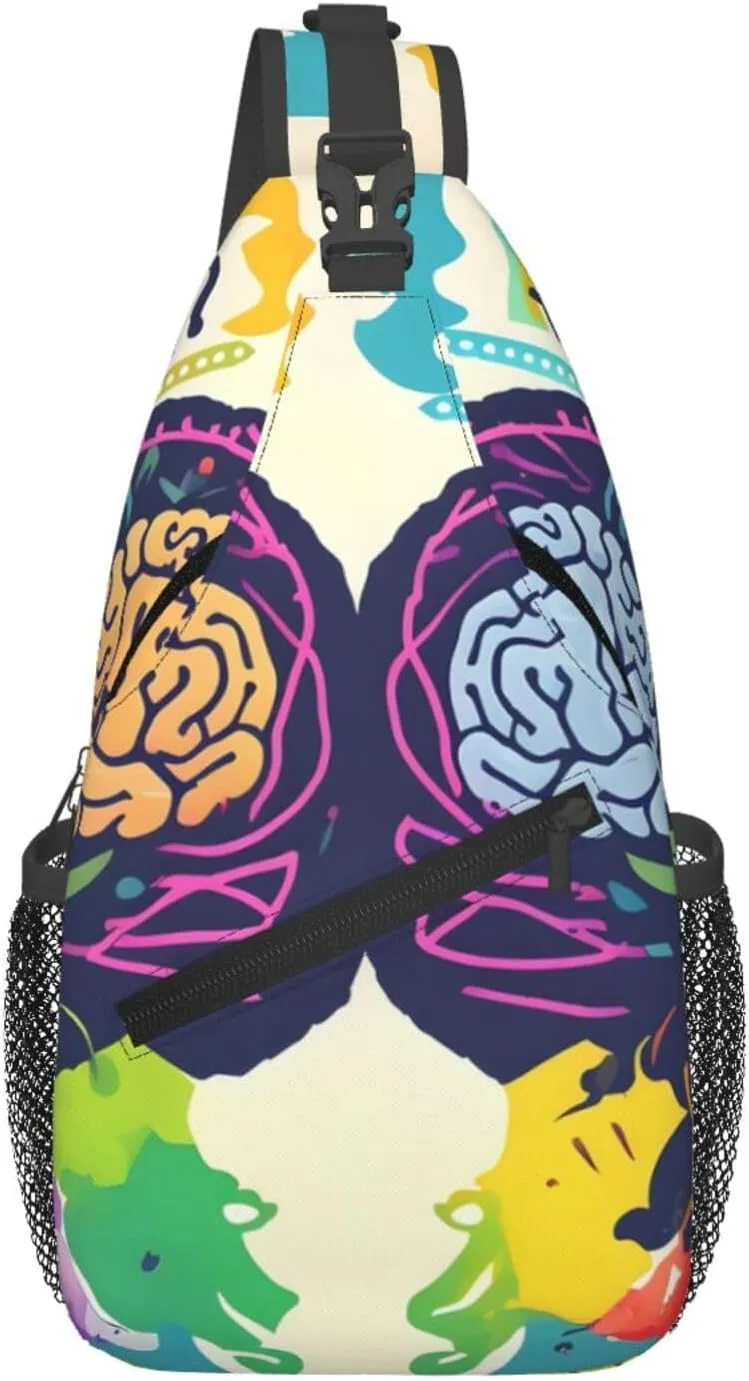 Left and Right Brain Advantage Foldie Crossbody Bag - Durable Small Sling Bag and Anti Theft Crossbody Bags for Men and Women