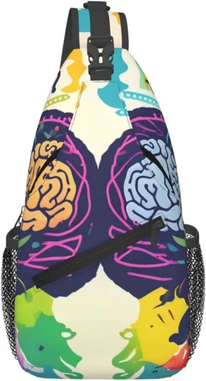 Left and Right Brain Advantage Foldie Crossbody Bag - Durable Small Sling Bag and Anti Theft Crossbody Bags for Men and Women