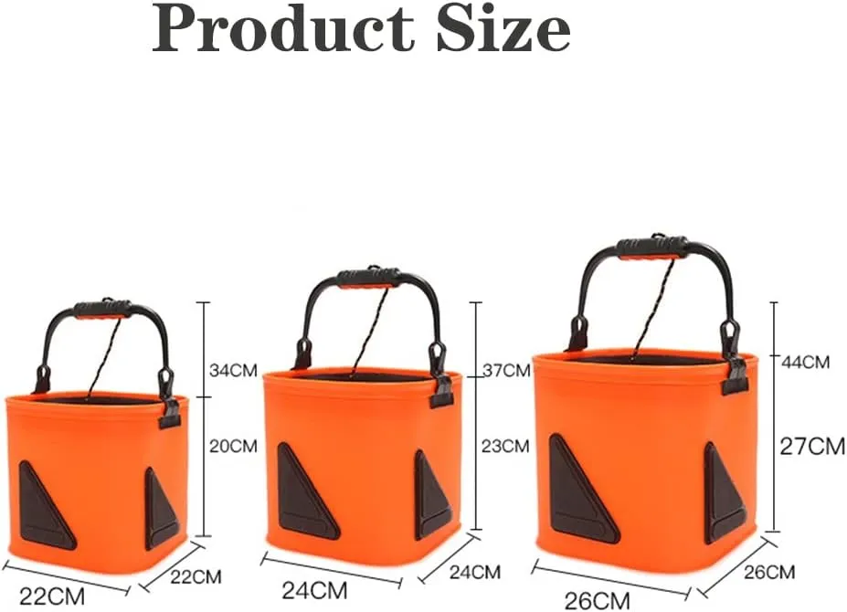 LEIYAN Collapsible Fishing Bait Bucket Portable Multi-Functional Fish Live Lures Bucket,Portable Water Bucket Live Fish Container EVA Fishing Bait Bucket for Fishing Hiking Boating