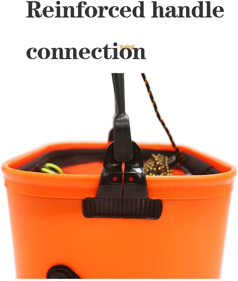 LEIYAN Collapsible Fishing Bait Bucket Portable Multi-Functional Fish Live Lures Bucket,Portable Water Bucket Live Fish Container EVA Fishing Bait Bucket for Fishing Hiking Boating