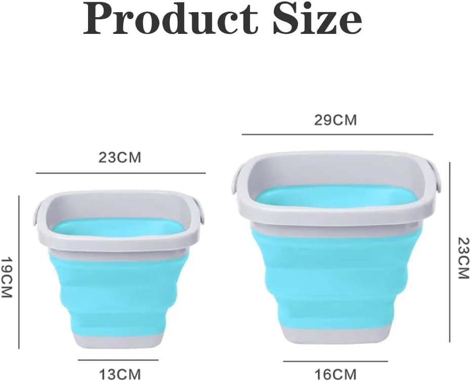 LEIYAN Fold Ice Bucket Plastic Bucket for House Cleaning,Collapsible Bucket Camping Water Storage Container,Multifunctional Foldable Water Container for Camping/Hiking/Traveling/Fishing