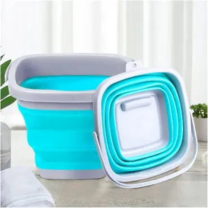LEIYAN Fold Ice Bucket Plastic Bucket for House Cleaning,Collapsible Bucket Camping Water Storage Container,Multifunctional Foldable Water Container for Camping/Hiking/Traveling/Fishing