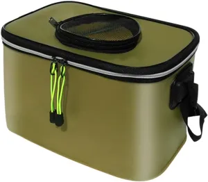 LEIYAN Portable Fishing Bag EVA Fishing Water Bucket Collapsible Live Fish Box 12L Water Container Folding Fishing Water Tank for Hiking Camping Picnic Gardening Outdoor (Color : Green, Size : 12L)