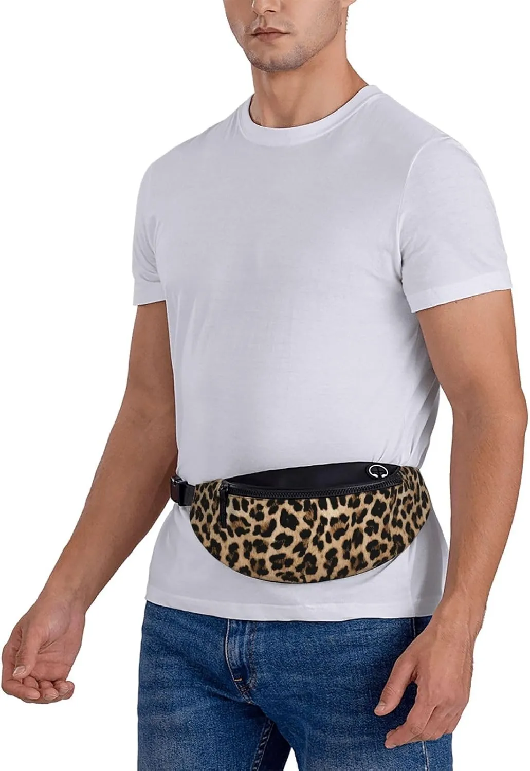 Leopard Print Cheetah Skin African Animal Fashion Casual Fanny Pack Waist Bag Men Women Adjustable Belt Waist Bag For Travel Hiking Cycling Running Festival Carnival