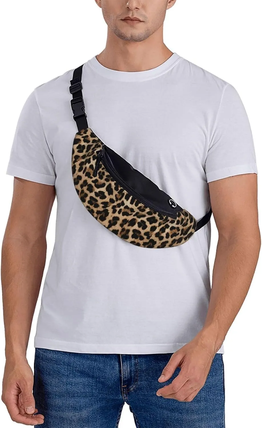 Leopard Print Cheetah Skin African Animal Fashion Casual Fanny Pack Waist Bag Men Women Adjustable Belt Waist Bag For Travel Hiking Cycling Running Festival Carnival