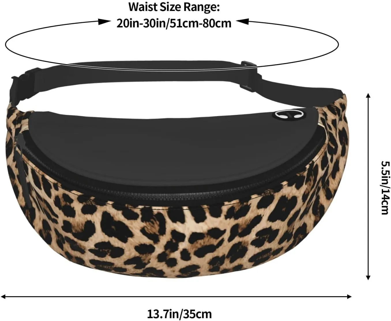 Leopard Print Cheetah Skin African Animal Fashion Casual Fanny Pack Waist Bag Men Women Adjustable Belt Waist Bag For Travel Hiking Cycling Running Festival Carnival