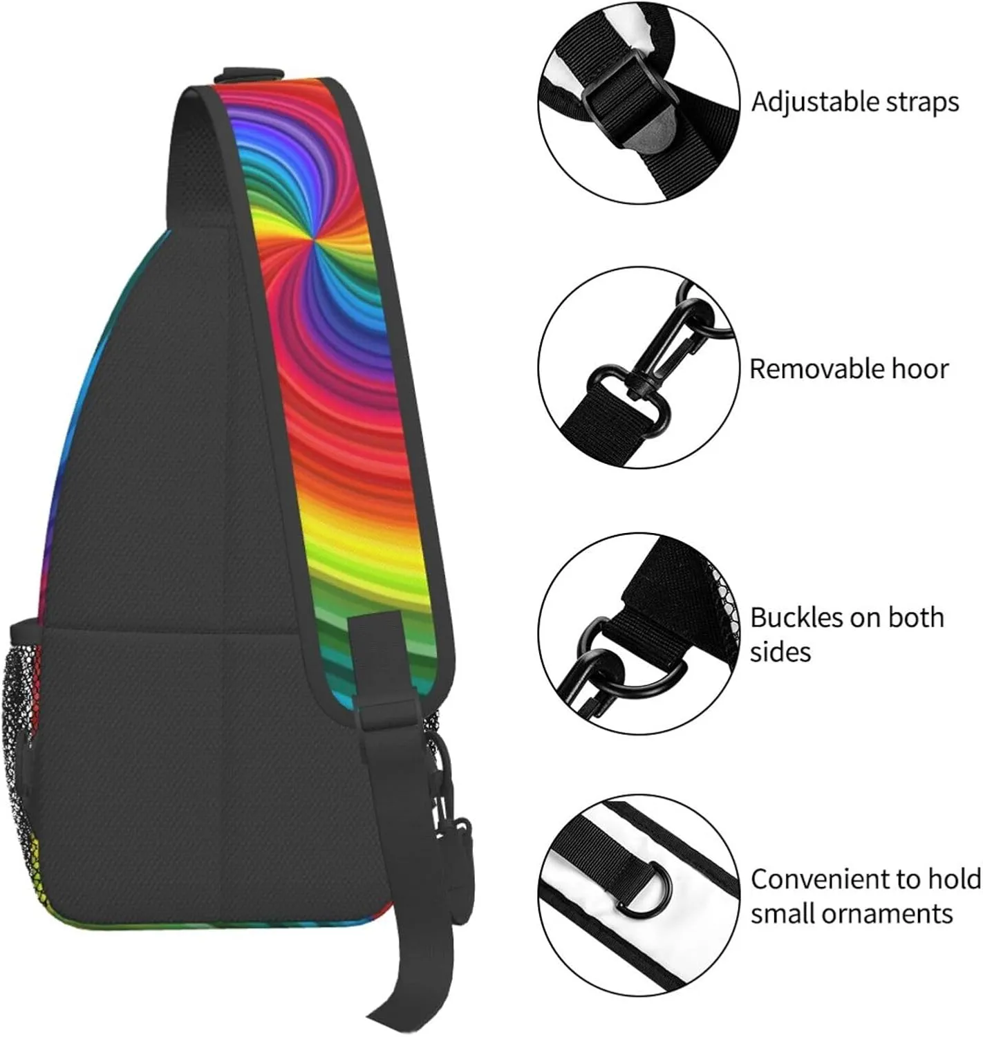 Lesbian Pride Flag Sling Bag Adjustable Crossbody Bag Casual Chest Bags Travel Shoulder Backpack For Women Men