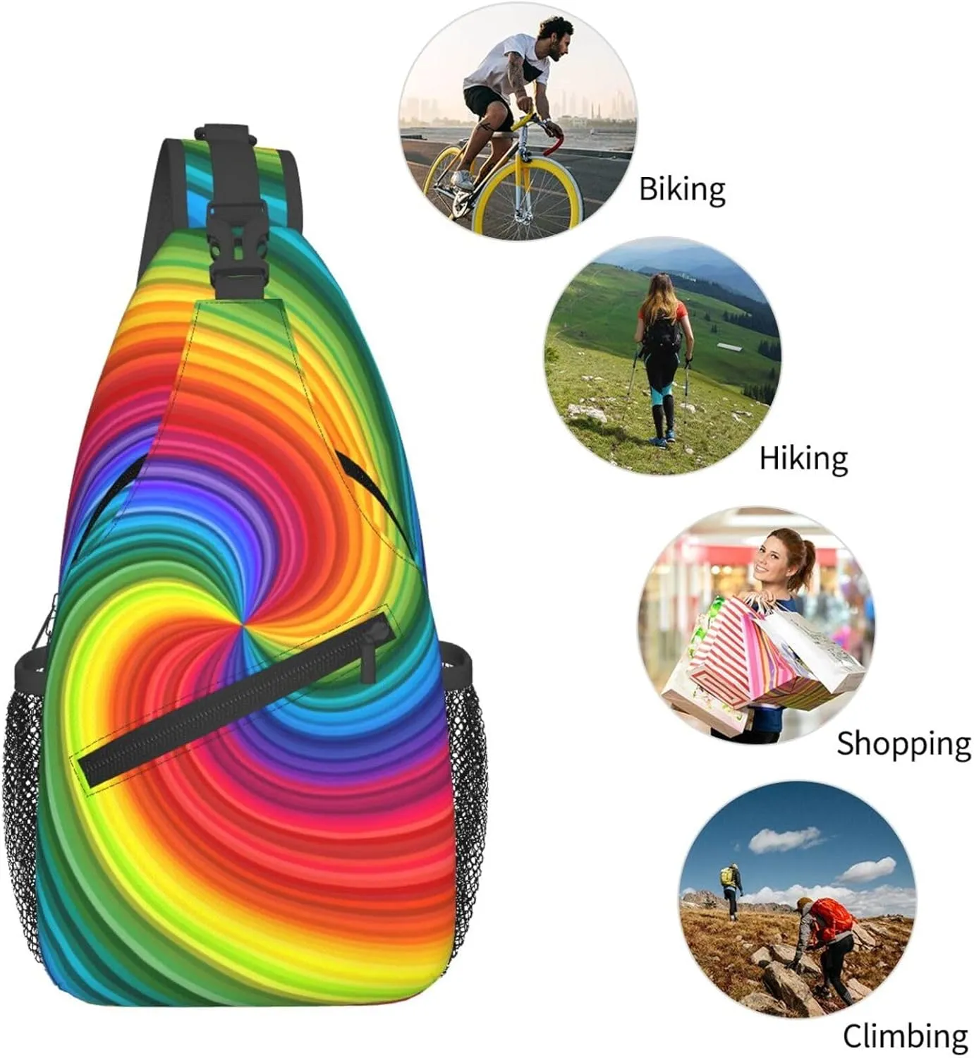 Lesbian Pride Flag Sling Bag Adjustable Crossbody Bag Casual Chest Bags Travel Shoulder Backpack For Women Men