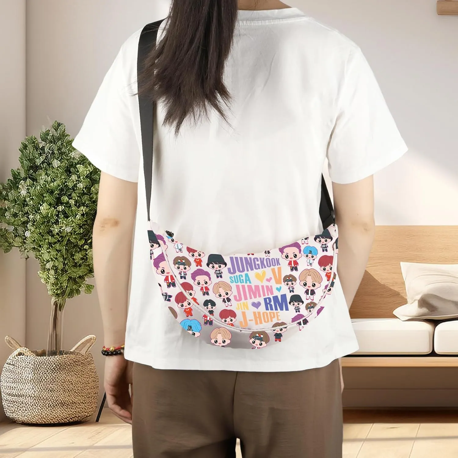 LEVLO Korean Group Army Crossbody Bag K-pop Members Fans Gift Members Name Shoulder Bag K-pop Lover Merchandise