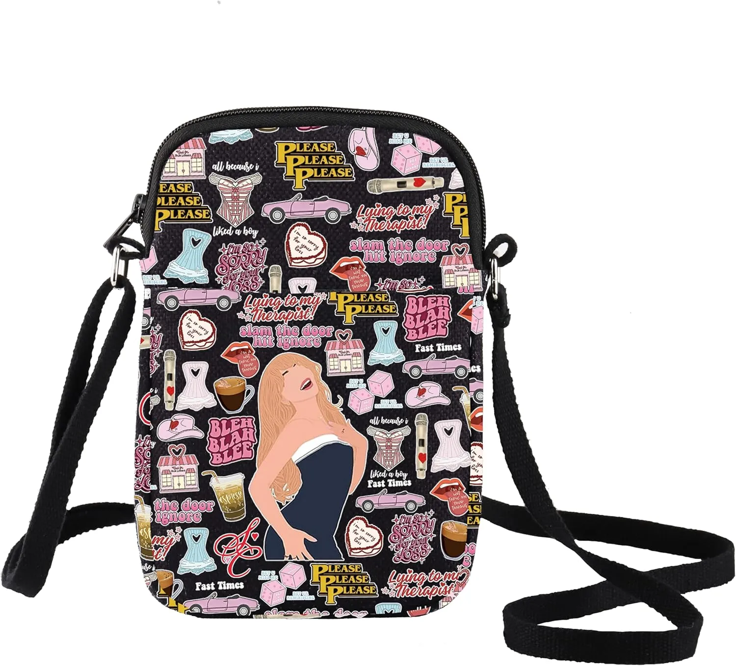 LEVLO Singer Crossbody Bag Music Album Lover Gift Singer Concert Shoulder Bag Music Lover Tour Merchandise