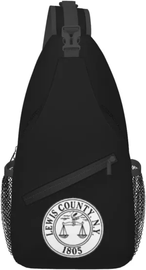 Lewis County, New York Seal Crossbody Bags For Women Men Chest Backpack Gym Shoulder Bag Travel Outdoor Sports Casual Crossbody Bags