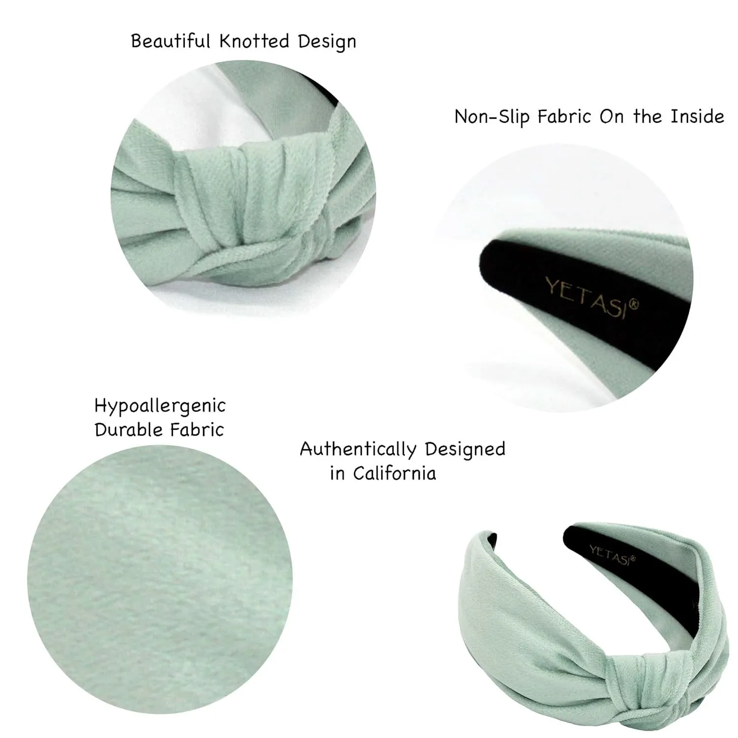 Light Mint Knotted Headband is Chic. Green Velvet Headbands for Women are Classy Velvet Head band Top Knot Fashion Designer Girls