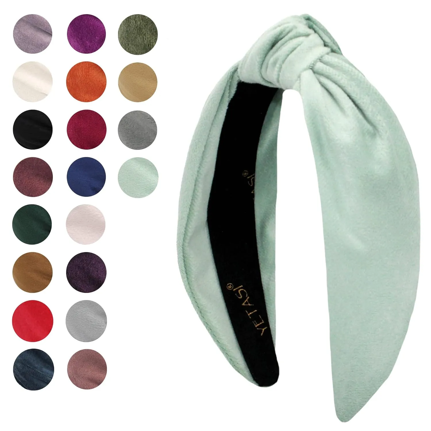 Light Mint Knotted Headband is Chic. Green Velvet Headbands for Women are Classy Velvet Head band Top Knot Fashion Designer Girls