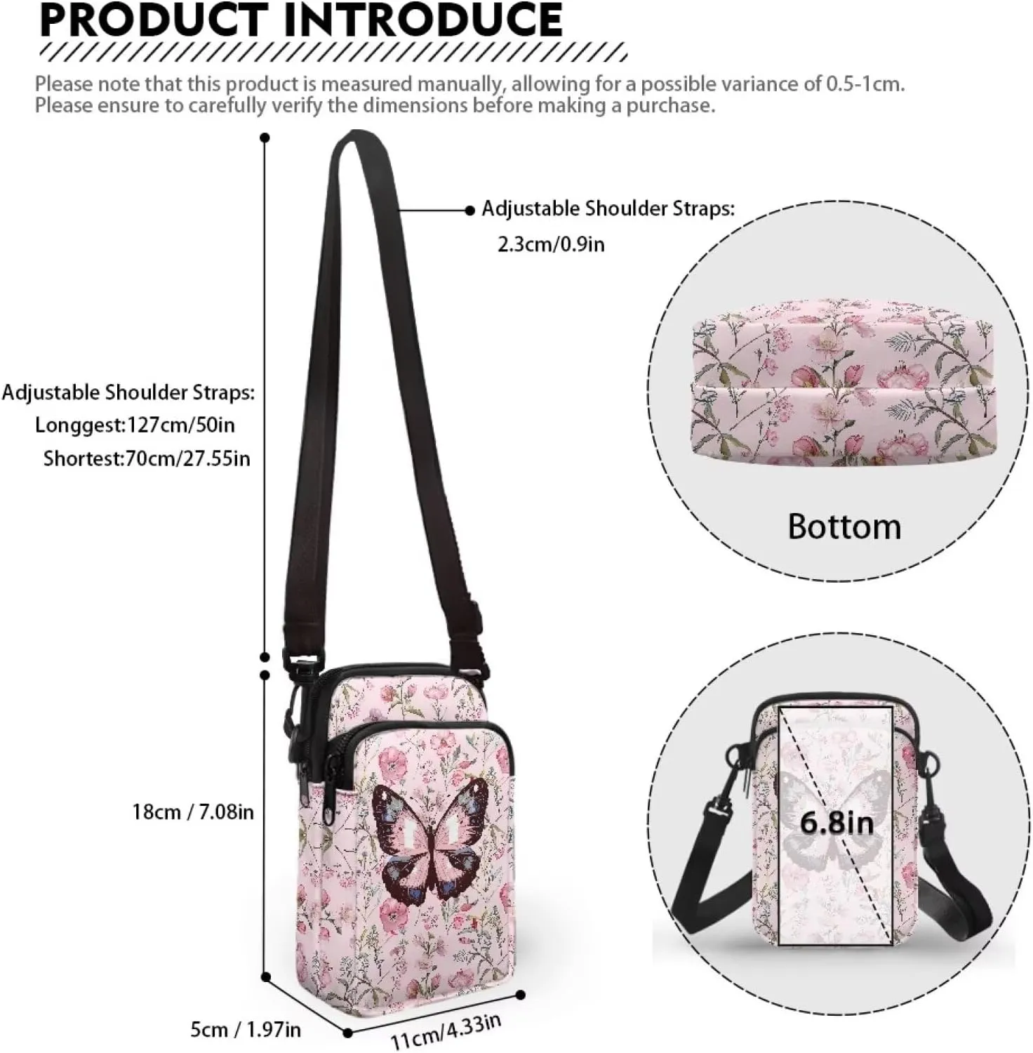 Lightweight Small Crossbody Bags Cell Phone Purses Travel Pouch Shoulder Bag for Women
