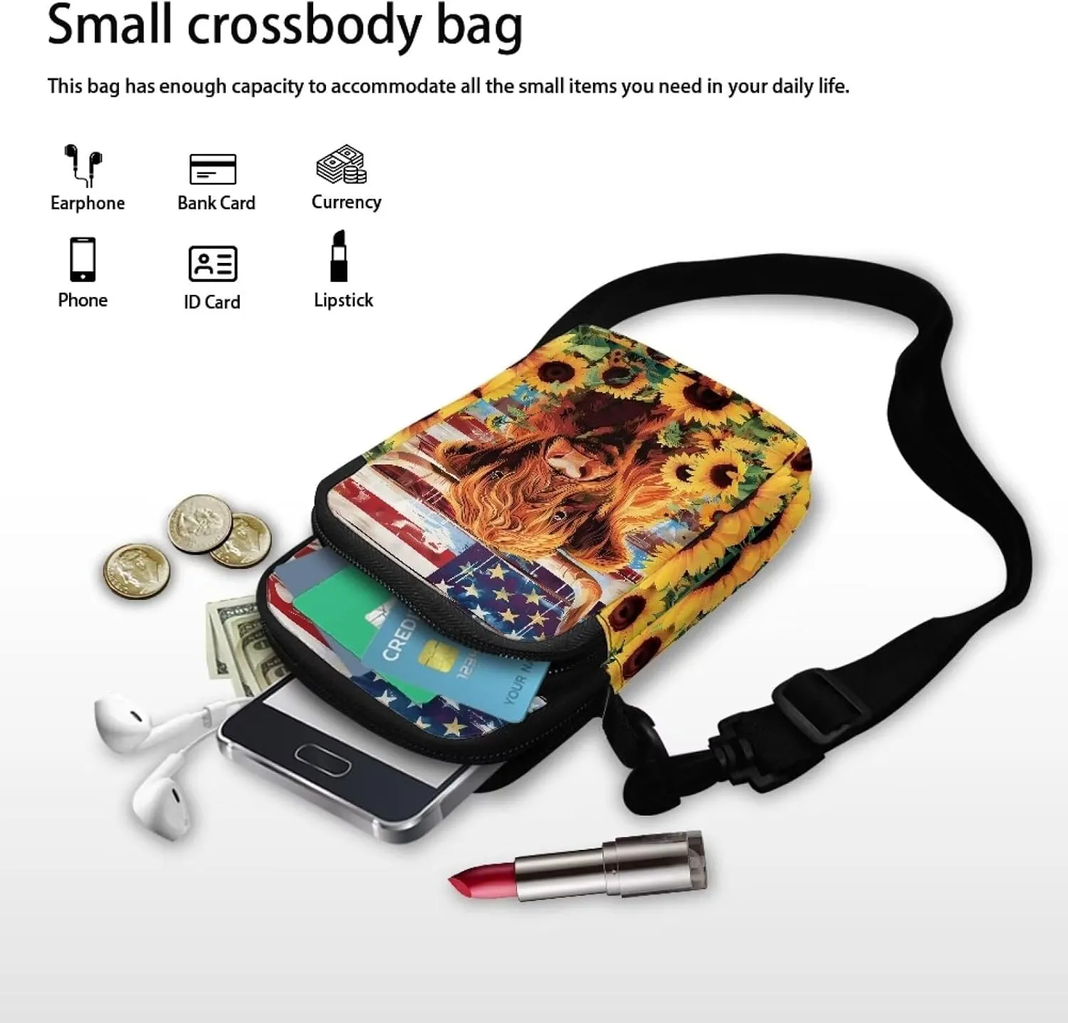 Lightweight Small Crossbody Bags Cell Phone Purses Travel Pouch Shoulder Bag for Women