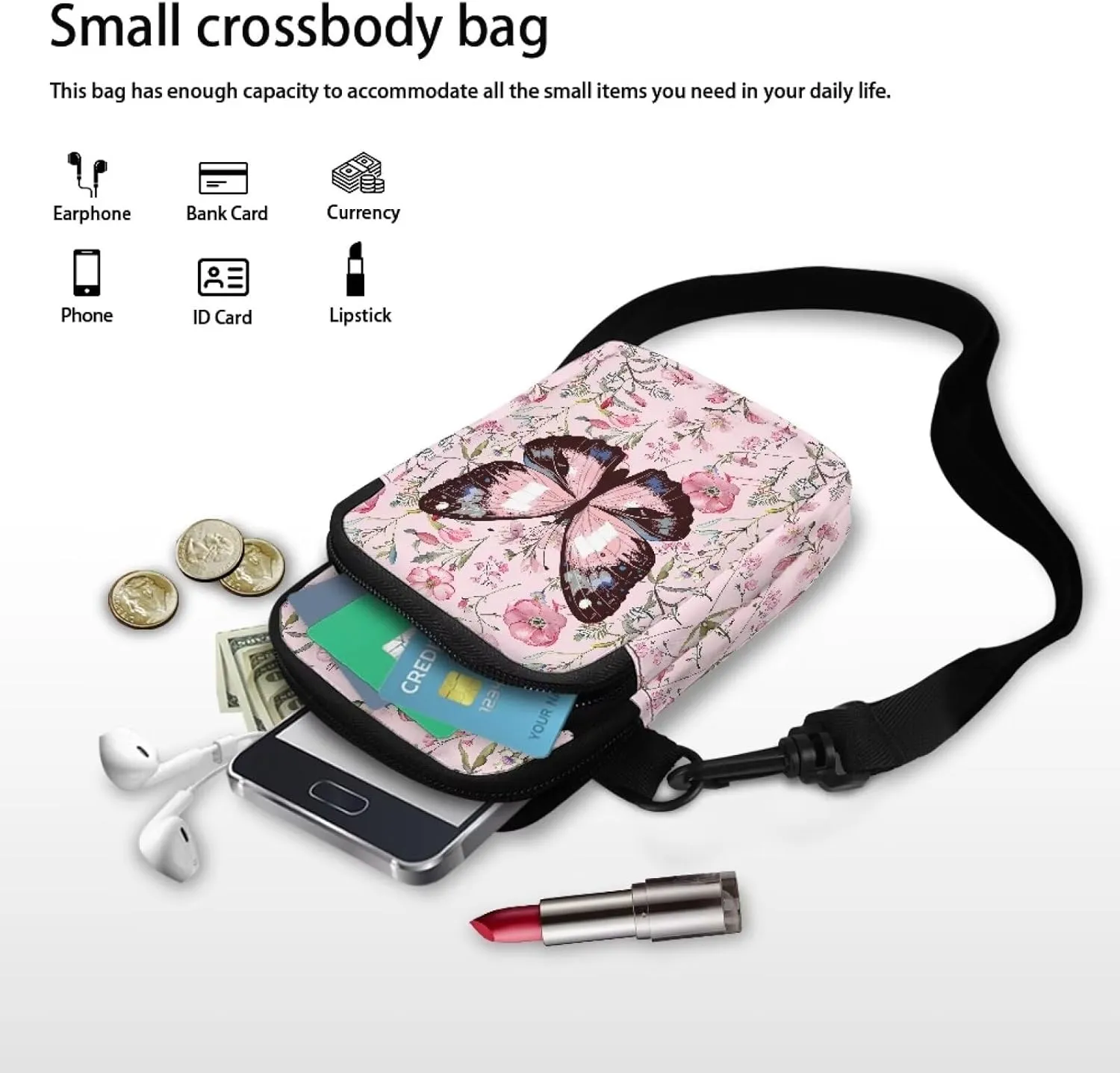 Lightweight Small Crossbody Bags Cell Phone Purses Travel Pouch Shoulder Bag for Women