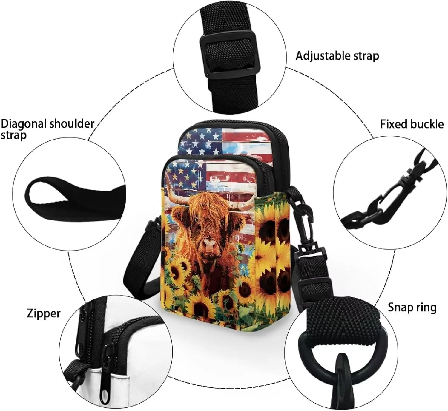 Lightweight Small Crossbody Bags Cell Phone Purses Travel Pouch Shoulder Bag for Women