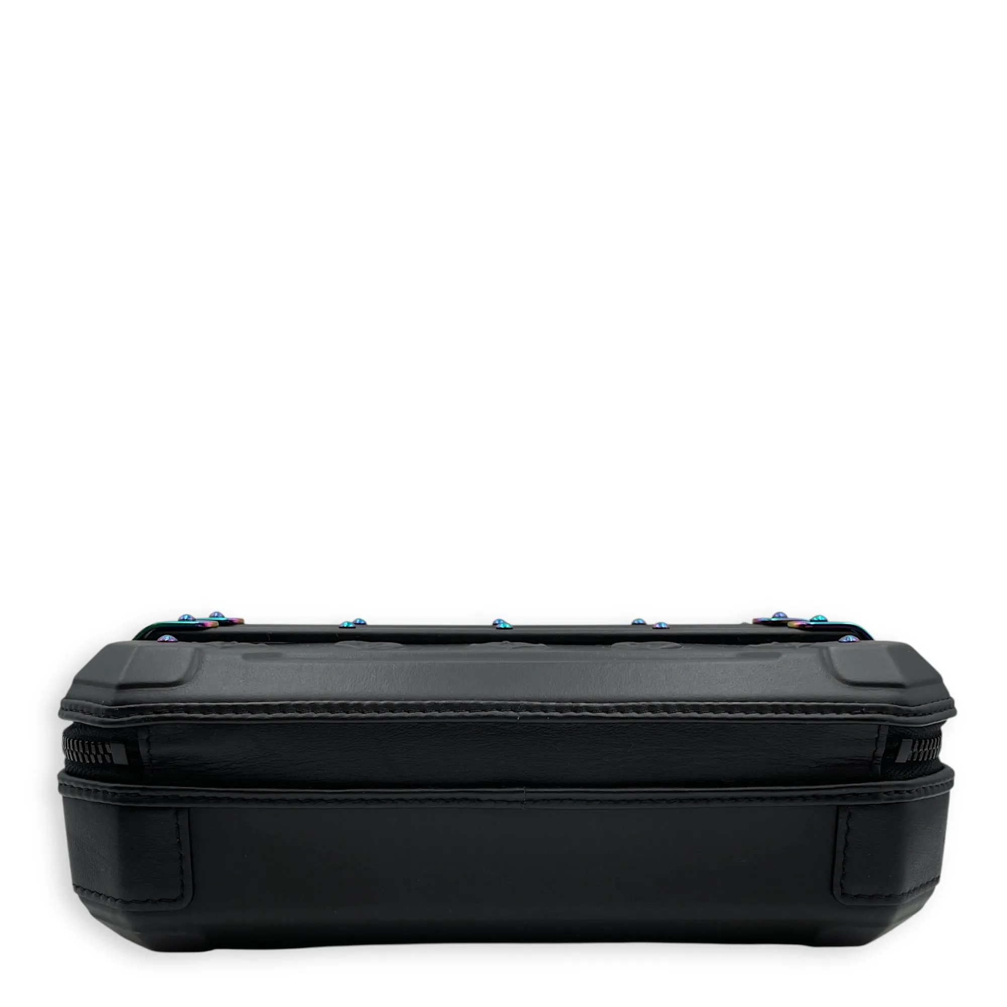 Limited Edition Future Trunk Black Crossbody Bag in Calfskin, Resin/Rainbow hardware