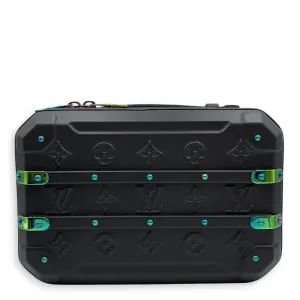 Limited Edition Future Trunk Black Crossbody Bag in Calfskin, Resin/Rainbow hardware