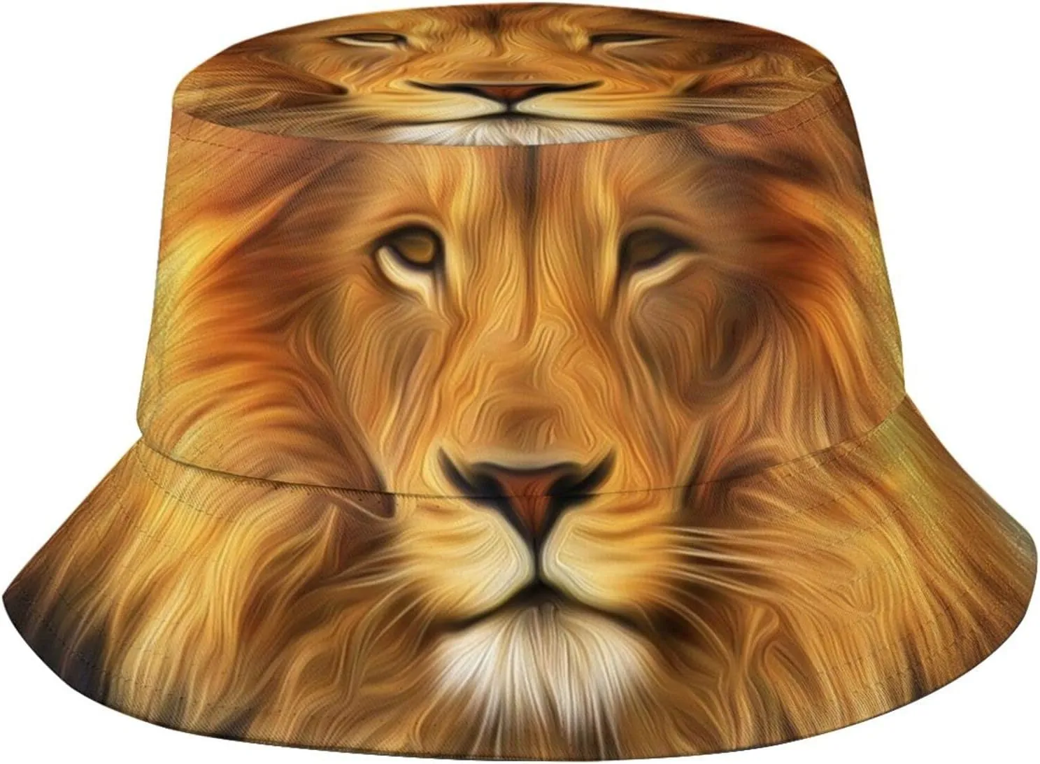 Lion Bucket Hat Unisex Animal Fisherman Hat Packable Summer Travel Beach Sun Hat for Men Women