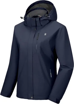 Little Donkey Andy Women's Waterproof Rain Jacket Lightweight Hooded Raincoat for Travel Hiking Golf