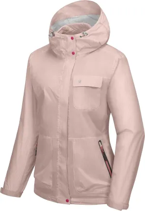 Little Donkey Andy Women's Waterproof Rain Jacket Lightweight Raincoat, Hooded Sun Protection Windbreaker for Outdoor Golf