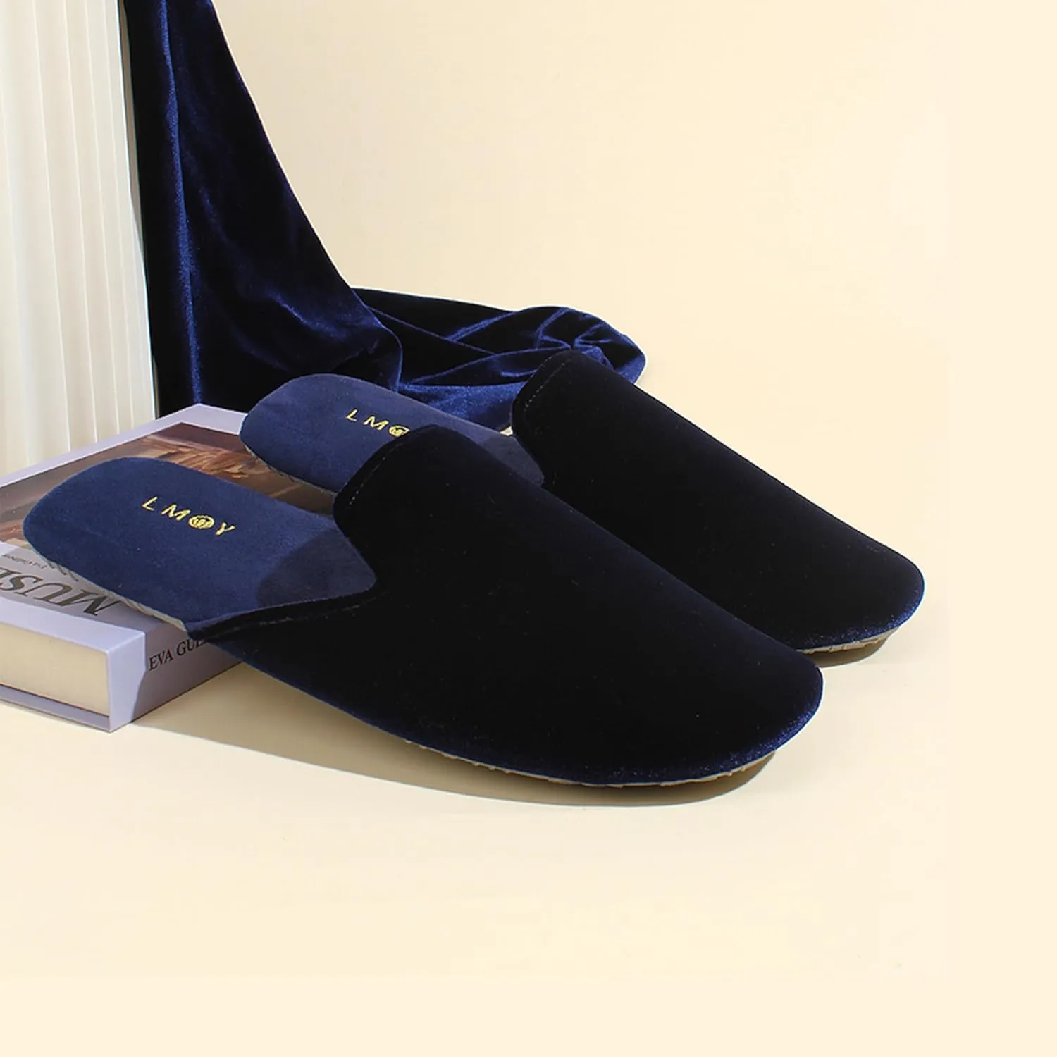 LMOY Men' Luxurious Velvet Smoking Slippers Comfortable and Stylish