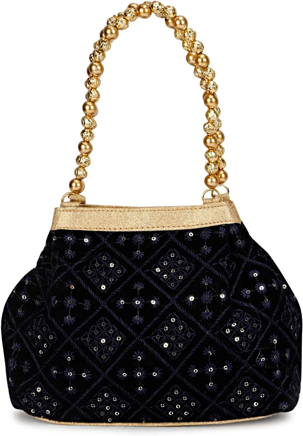 LONGING TO BUY Indian Ethnic Potli Handbag, Embroidered Evening Bag