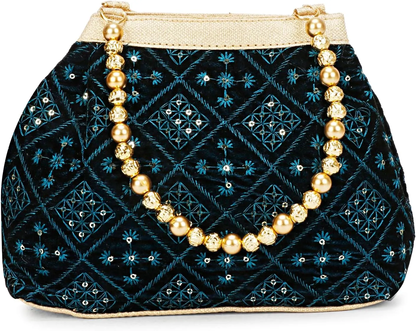 LONGING TO BUY Indian Ethnic Potli Handbag, Embroidered Evening Bag
