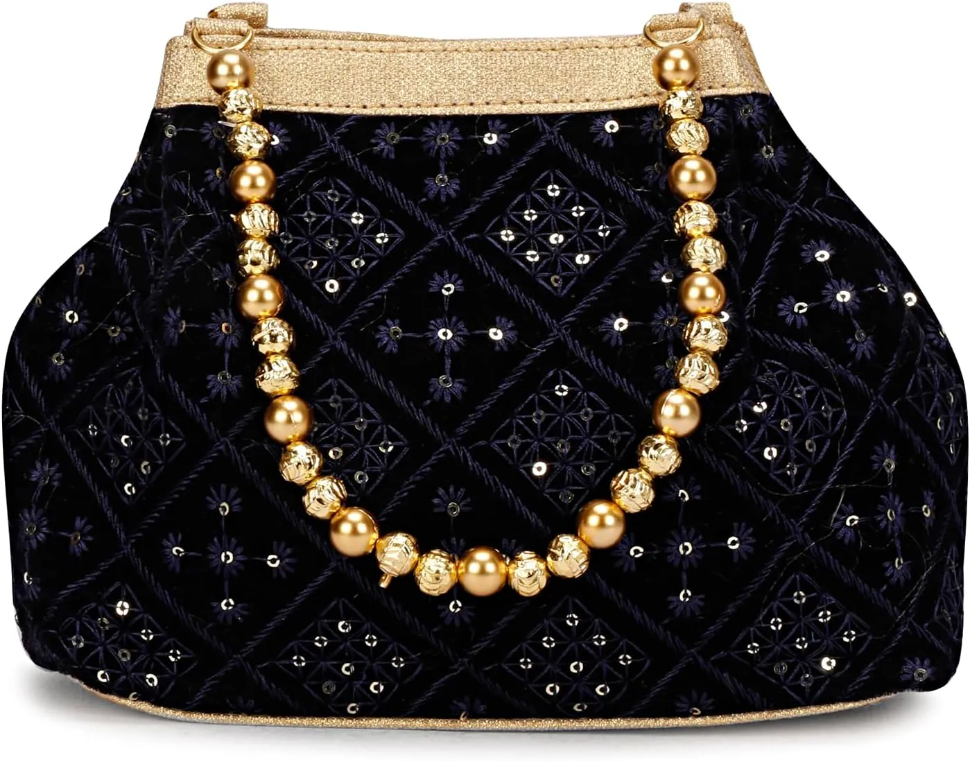 LONGING TO BUY Indian Ethnic Potli Handbag, Embroidered Evening Bag