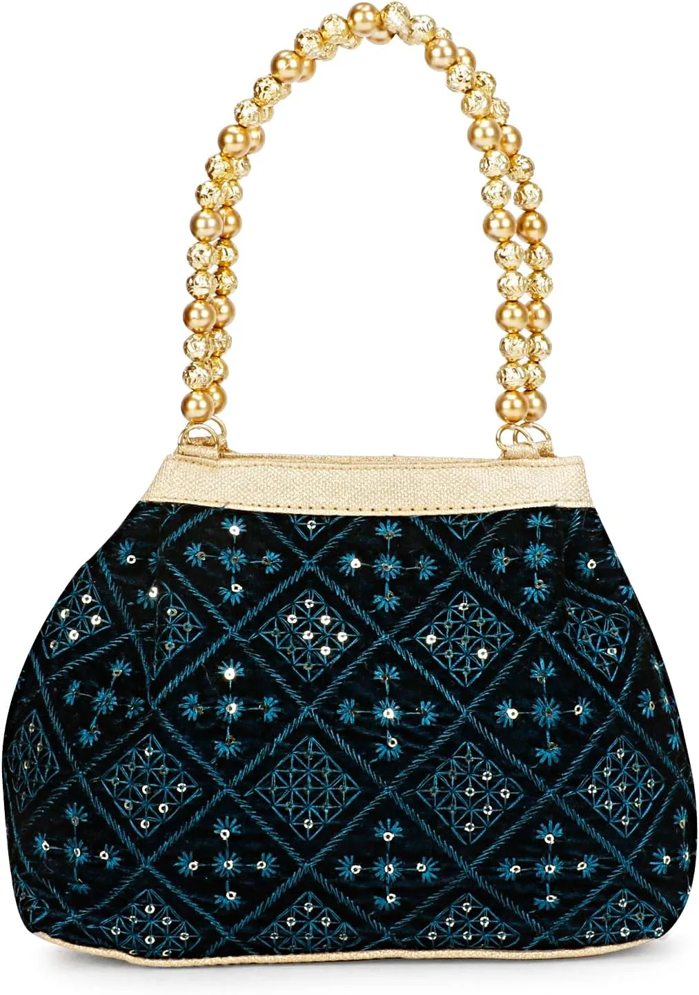 LONGING TO BUY Indian Ethnic Potli Handbag, Embroidered Evening Bag