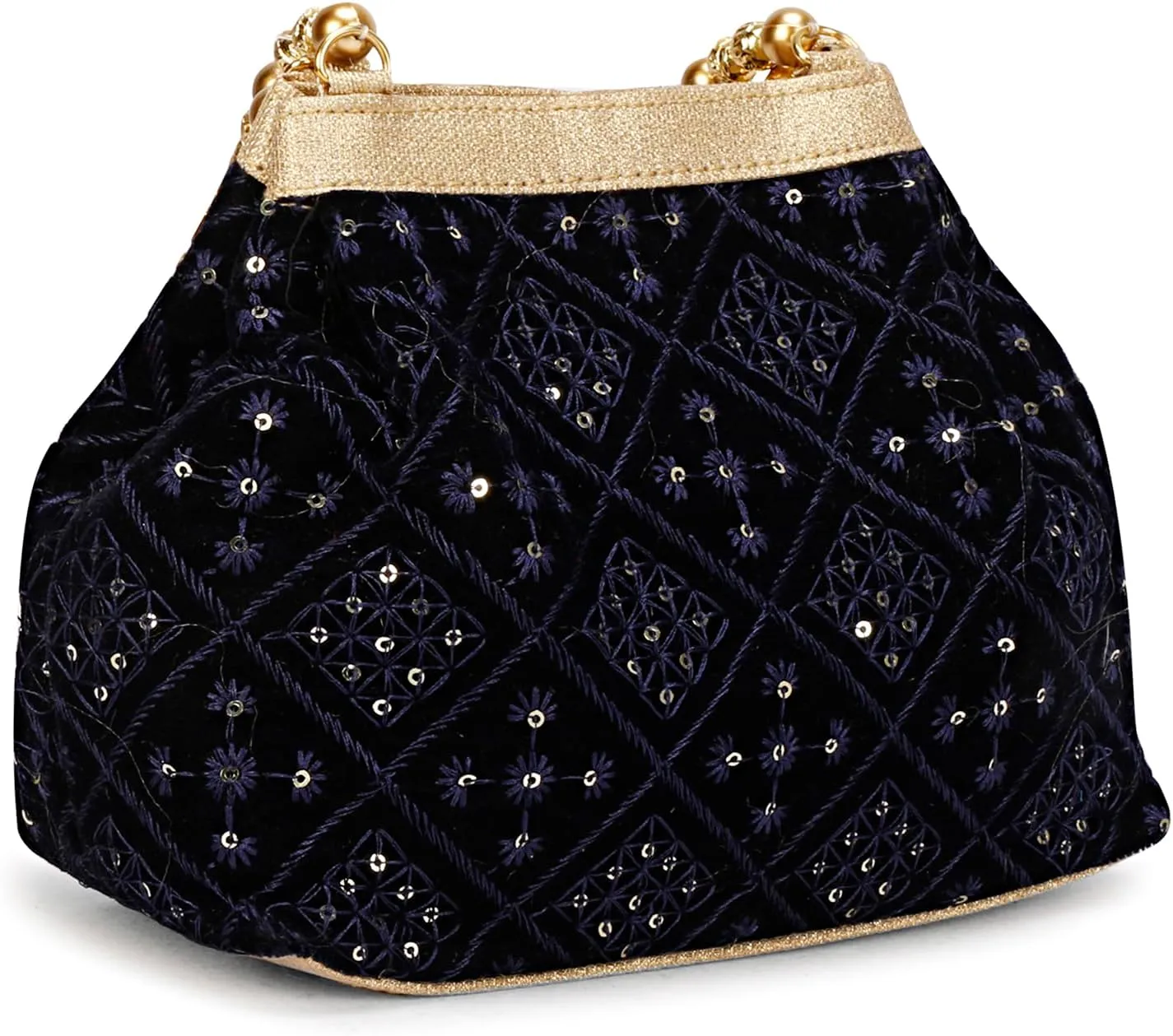 LONGING TO BUY Indian Ethnic Potli Handbag, Embroidered Evening Bag