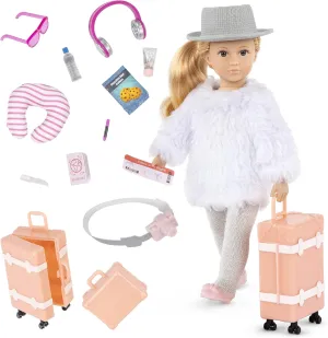 Lori Dolls – Leighton's Travel Set – Mini Doll & Travel Accessories – 6-inch Doll with Outfit & Luggage Set – Pillow, Camera, Passport – Small & Portable Toys for Kids – 3 Years  